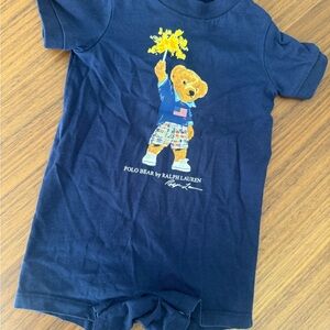 Polo by Ralph Lauren Navy Tee with Bear Graphic